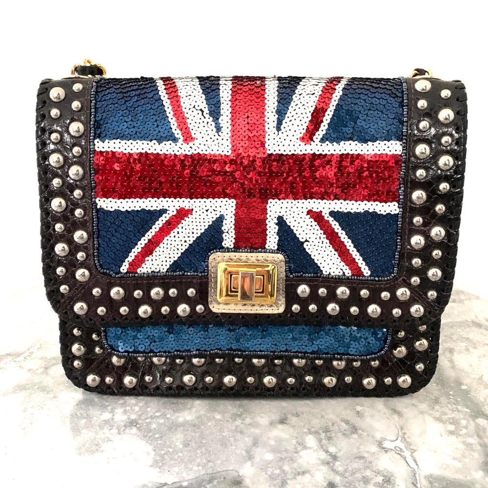 Angel Jackson Sequinned Union Jack Shoulder Bag